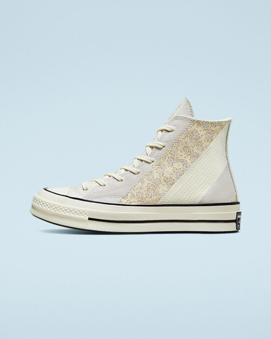 Tenisky Vysoke Converse Chuck 70 Embroidered Floral Damske Béžové Čierne | SK RXZUO4